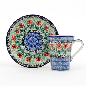 Filiżanka i spodek espresso F70 0,11l  <br> 1916X Czerwone kwiatuszki